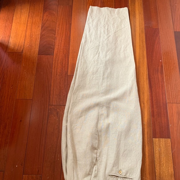 Tan linen pants. 14 petite. Valerie Stevens. - Picture 4 of 7